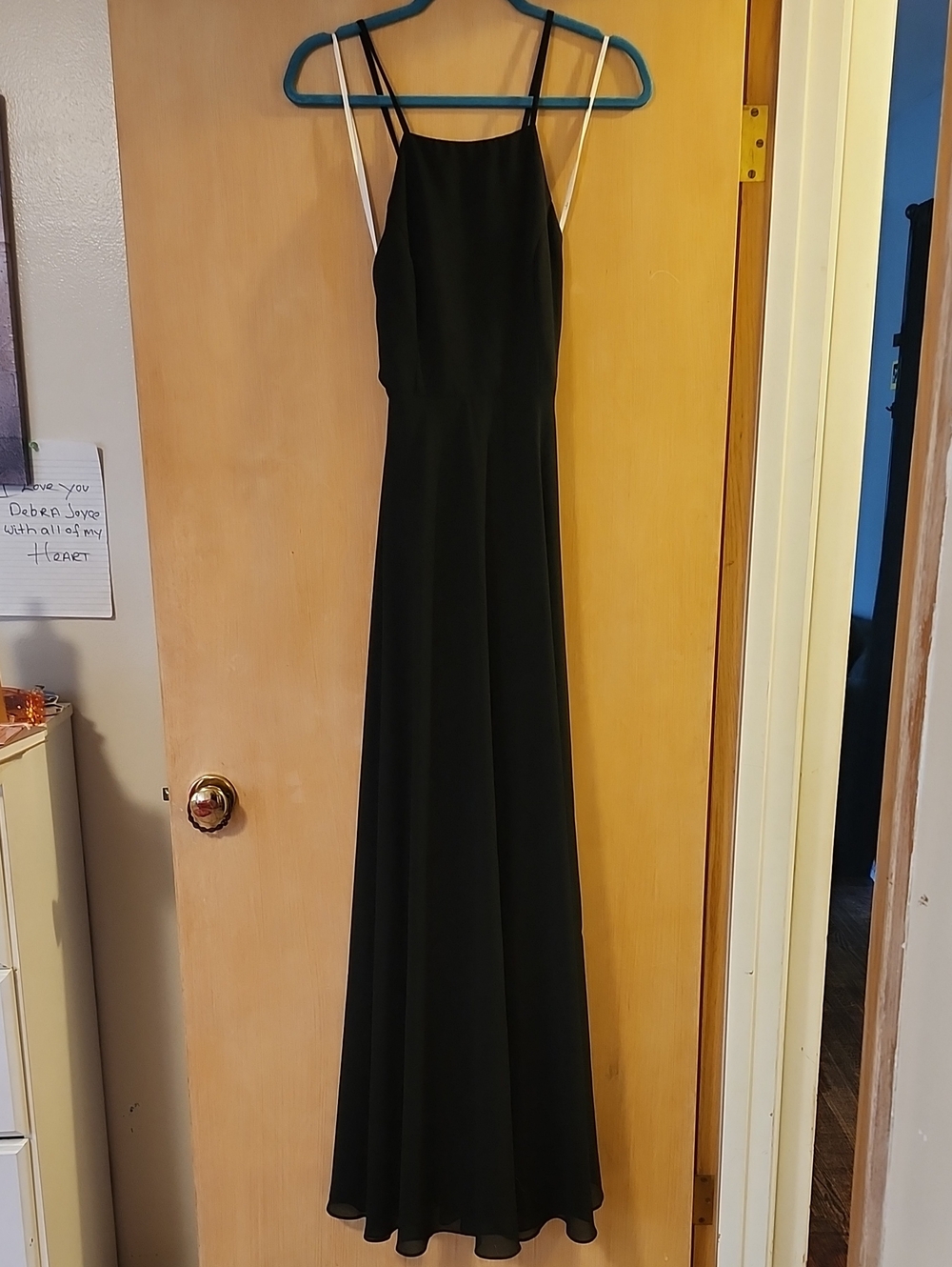 Lulus Elegant Black Maxi Dress with Thin Straps Size S